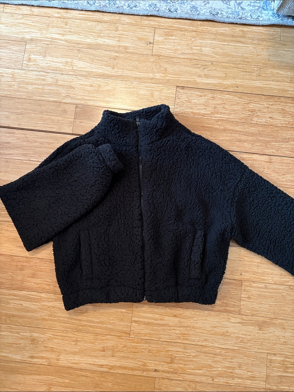 Garage Black Sherpa Zip Jacket